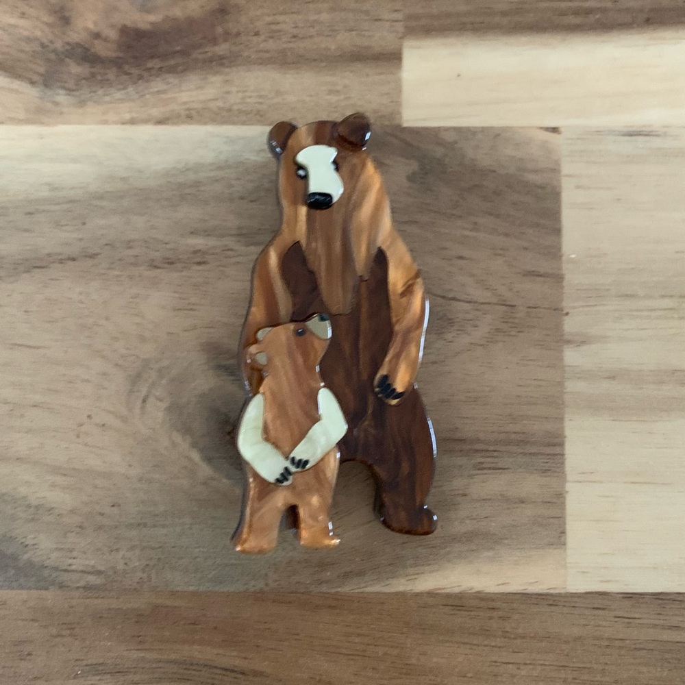 Erstwilder Bravissimo Bears Brooch Animal Pin NWOT